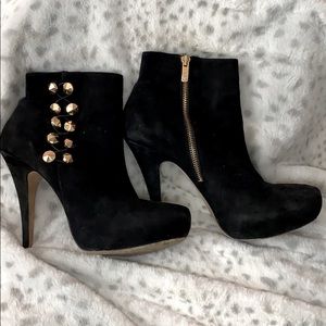Black Suede Vince Camuto Platform Bootie